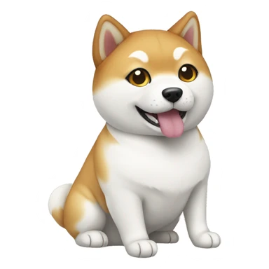 Shiba Inu with white cat sticker