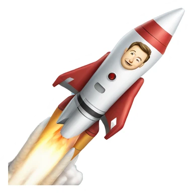 Elon Musk riding a rocket sticker