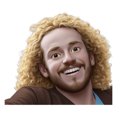 smiling boy with facial hair sticker