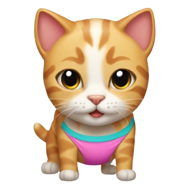 cat wearing a bikini sticker