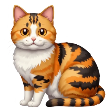 full body calico tabby cat with tiny head and fat body sticker