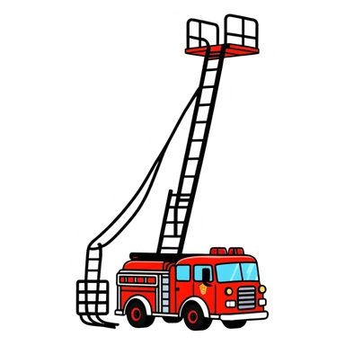 Fire truck platform ladder rope rescue sticker