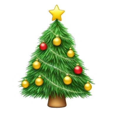 cozy christmas tree with tinsel sticker