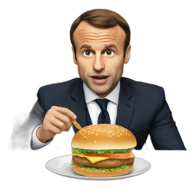 Macron qui mange un gurger sticker