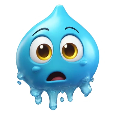 Liquid Blob Water Elemental DisneyPixar-style Character 3D Render sticker