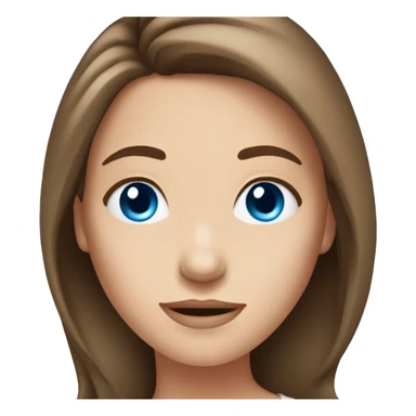 Cute woman with brown hair and blue eyes sticker