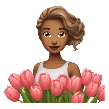 Pretty Girl with tulips sticker