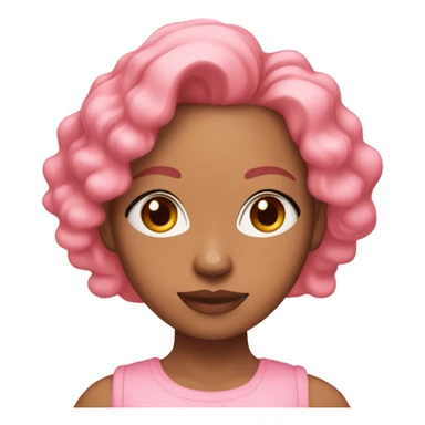 Lightskin girl with ginger hair and long lashes wearing pink sticker