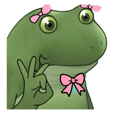 Smiling emoji with finger and bow sticker