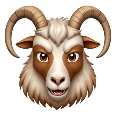 Very angry frowning goat sticker