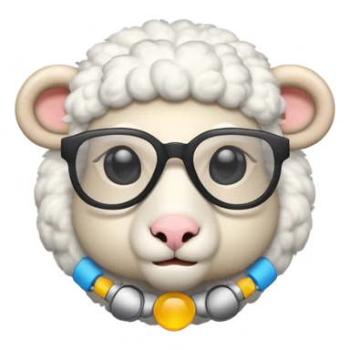cyber sheep with cool electro glasses sticker