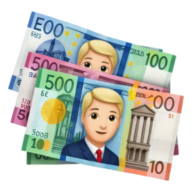 euro bills @emoji sticker