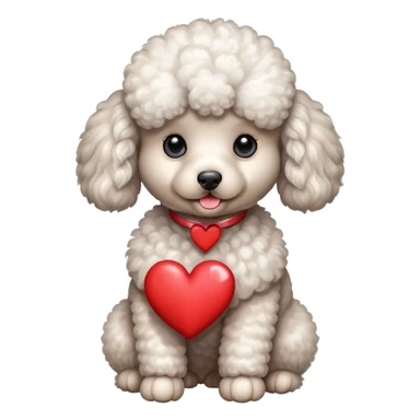 Cute poodle giving a heart  sticker