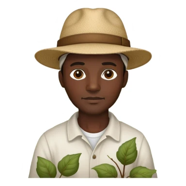 Dark skinned man in a cotton field sticker