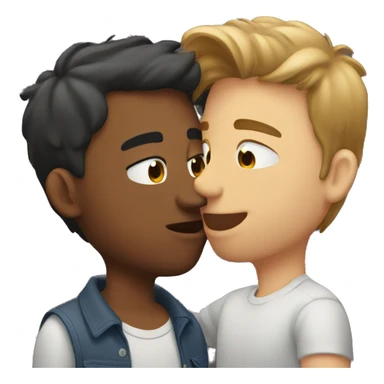 A guy kissing a guy on the cheek sticker