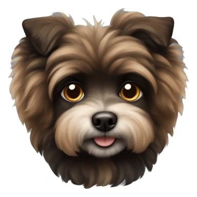 black and brown small fluffy dog sticker