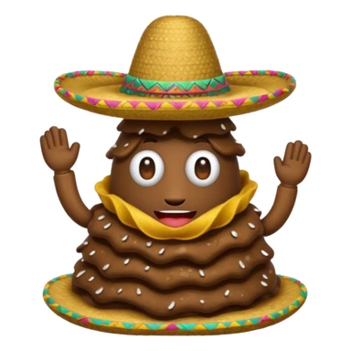 Poop wearing sombrero  sticker