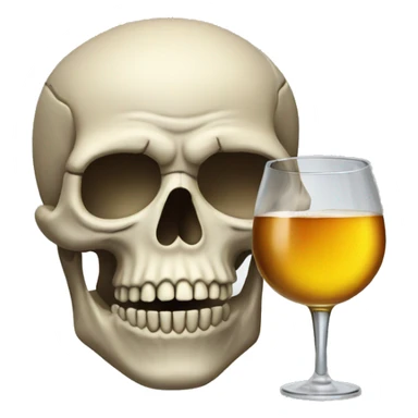 Skull drinking alcohol sticker