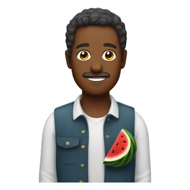 man with watermelon  sticker