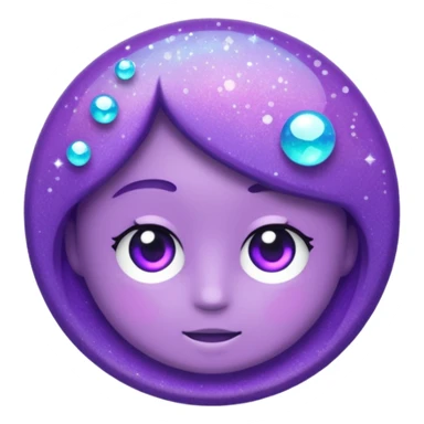 Glitter Purple and Cian add sticker