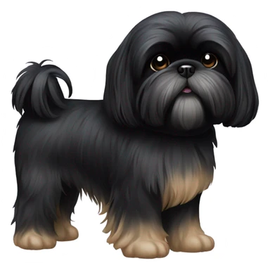 Black shitzu black fur sticker