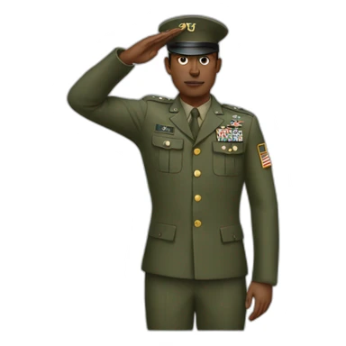 Military salute sticker