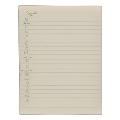 simple paper list with hand written notes sticker