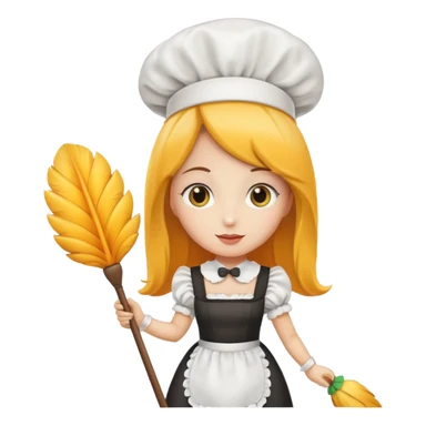 Mango dressed as a maid sticker