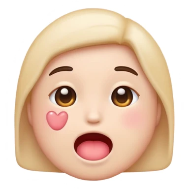Cute blushed iphone emoji finger inside mouth sticker
