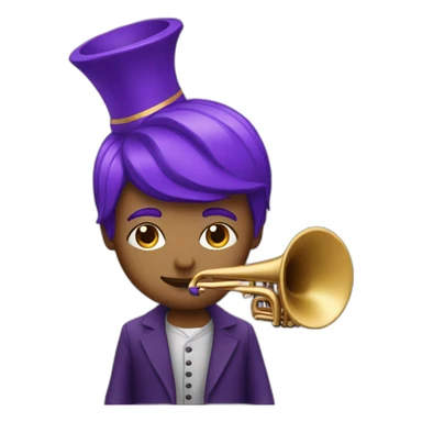 trumpeter with purple hair sticker