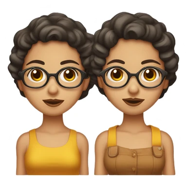 Jovencita de piel morena con cabello rizado y gafas sticker