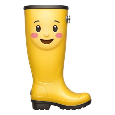 yellow welly, apple style emoji, cheerful expression sticker