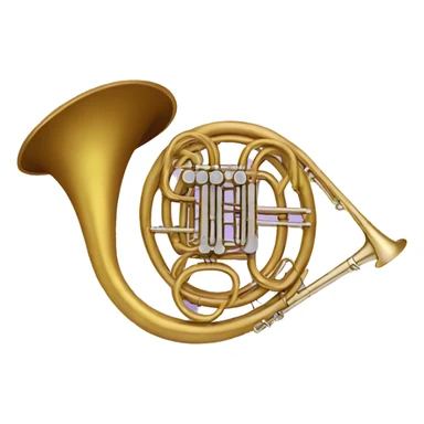 Purple color french horn sticker