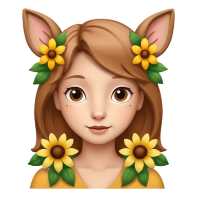 Adult Cute human like fawn with flowers sticker