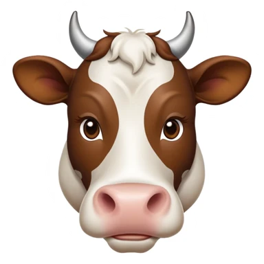 cinematic-noble-brown-and-white-cow-portrait-emoji,-poised-and-regal,-with-a-large,-sturdy-build-and-a-beautifully-patterned-hide-of-rich-brown-accented-by-crisp-white-patches,-deep-set-soulful-brown-eyes,-simplified-yet-sharp-and-sophisticated sticker