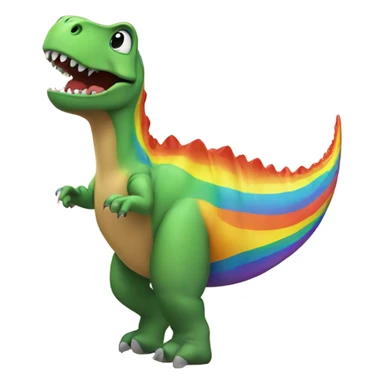 Dino dancing on a rainbow  sticker
