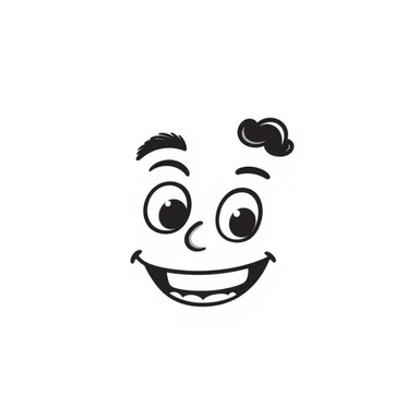 grinning face hand drawn doodle style sticker