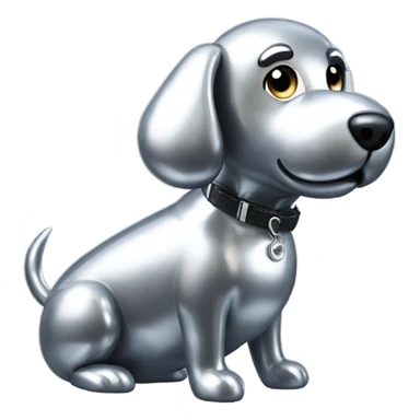 chrome dog balloon sticker