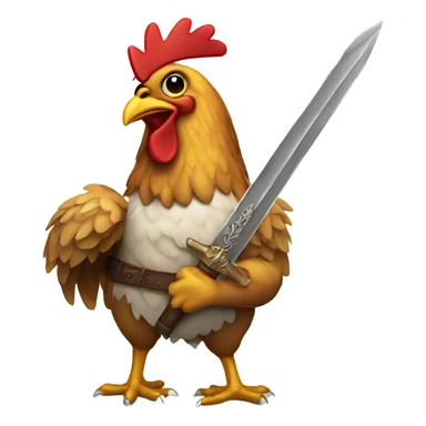 Chicken with a sword sticker