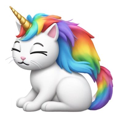 Cat riding rainbow unicorn sticker