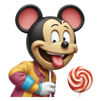 mickeymouse sucking a lollypop sticker