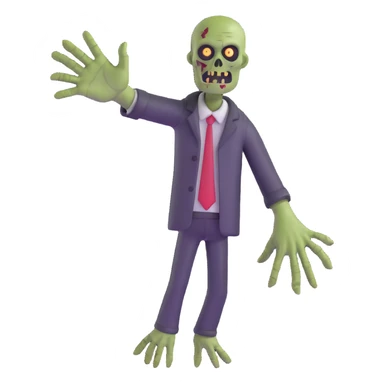 zombie with one hand reaching up sticker