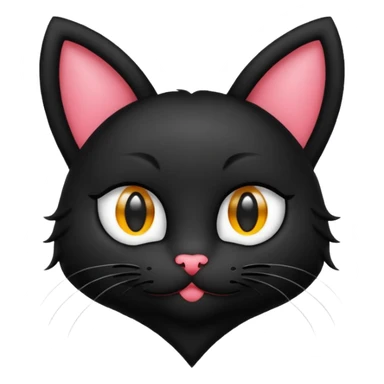 heart black cat ears sticker
