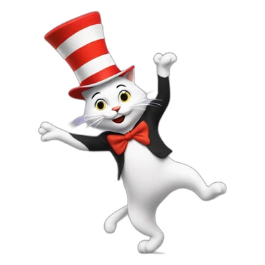 cat in the hat dancing sticker