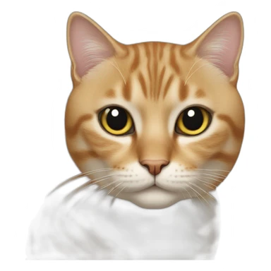 Cat with black horn on head  sticker