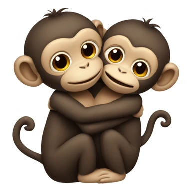 monkeys-hug-each-other sticker