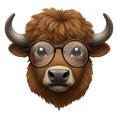 cute bison in glasses sticker