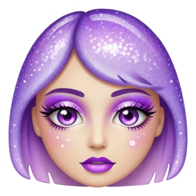 lilac gradient glitter cosmetics sticker