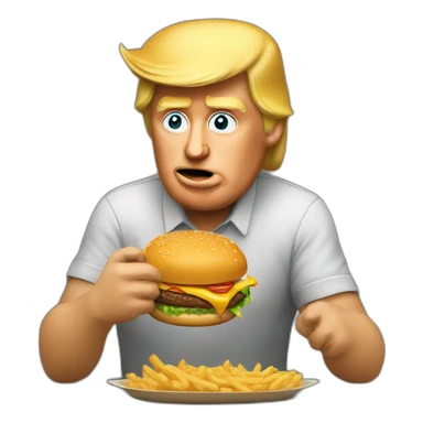 Trump eating burger sticker