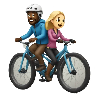 white guy and woman riding on a fat bike sticker